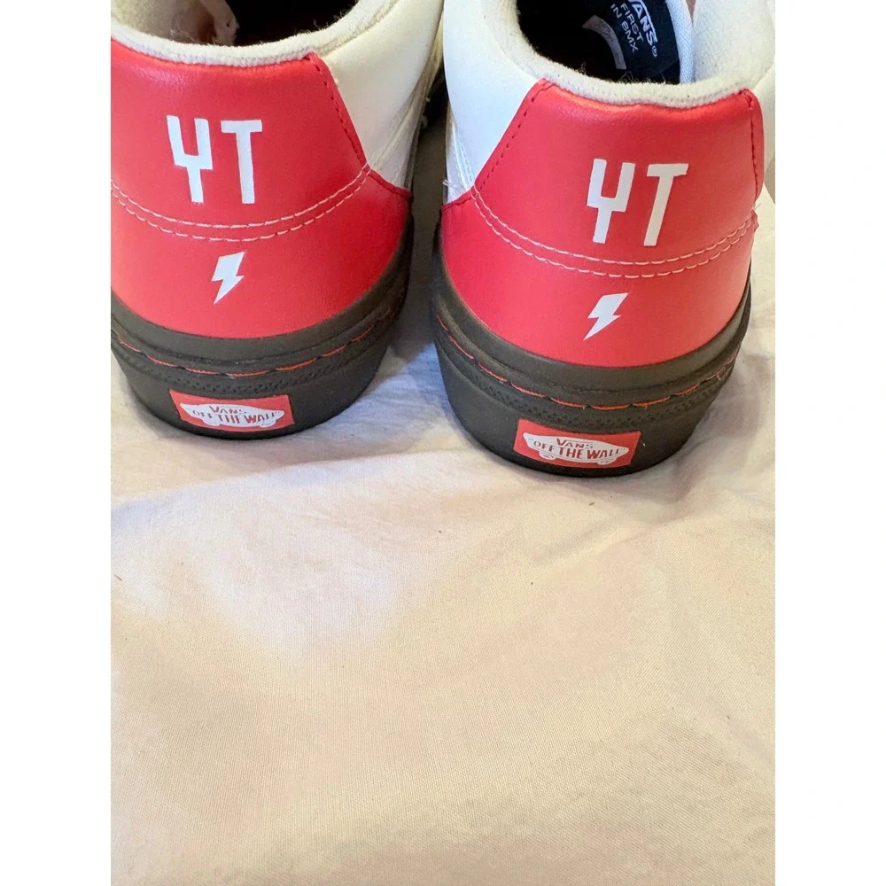 Vans Skate BMX Mid Top White Red Lightning Bolt Shoes Mens - Picture 3 of 6